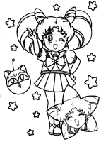 A coloring page of sailor moon